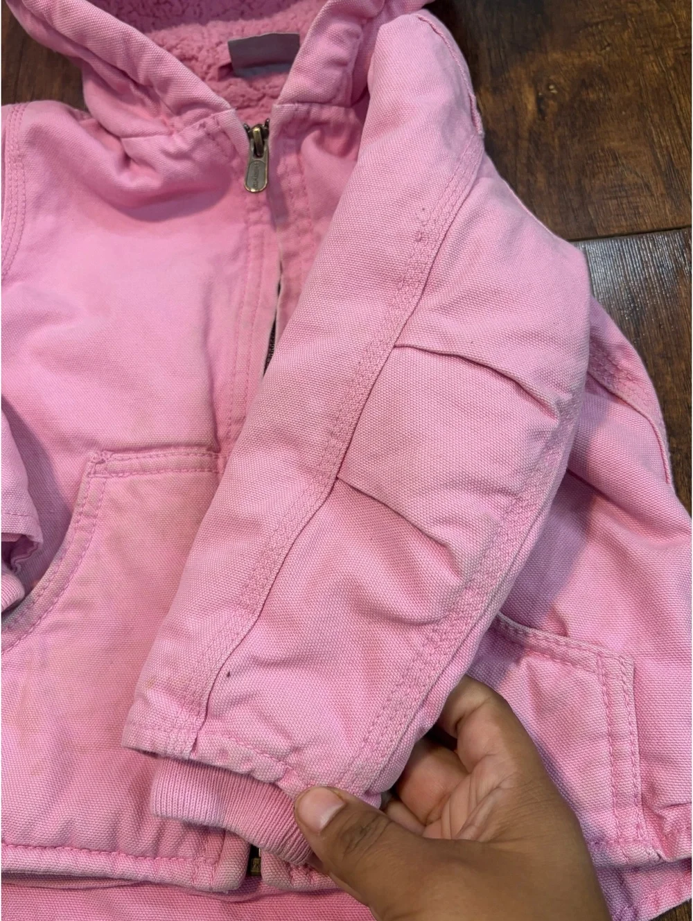 Carhartt Girls Pink Sherpa Lined Jacket 2T